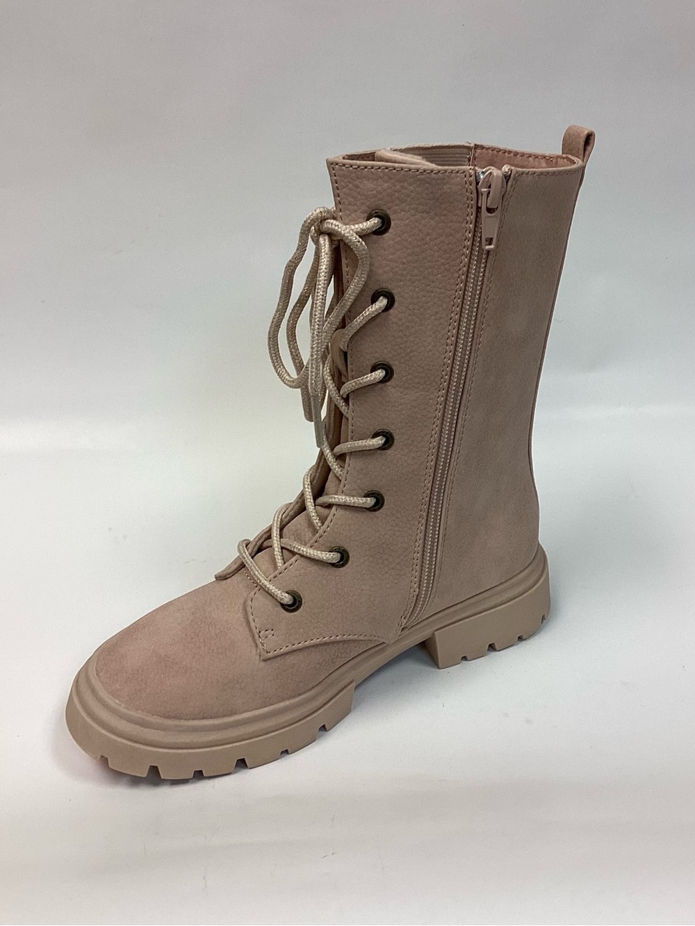 Blowfish Kids Blush Lace-Up Combat Boot with Side Zip